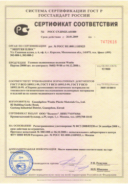 Сертификат на полоску Wanhe