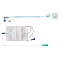 Сменный набор для нефростомии (по методике Сельдингера) с дренажем типа "свиной хвост" и фиксирующей нитью