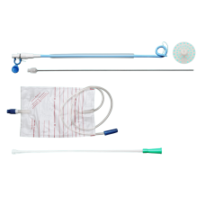 Сменный набор для нефростомии (по методике Сельдингера) с дренажем типа "свиной хвост" и фиксирующей нитью