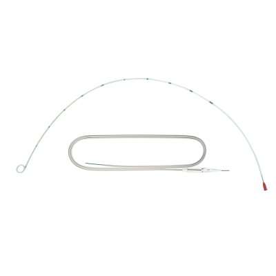 Однопетлевой мочеточниковый стент тип "свиной хвост" с отверстиями на петле и прямой части