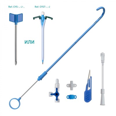 Набор для надлобковой цистостомии Volkmann PlastiCyst, катетер с J-образным наконечником