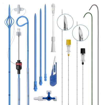 Набор для перкутанной нефростомии Volkmann со струной-проводником и J-образным наконечником, с гидрофильным покрытием