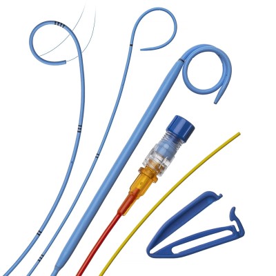 Стент мочеточниковый онкологический двухпетлевой с гидрофильным покрытием и ретракционной нитью Volkmann, с усиленной верхней частью, тип О/О