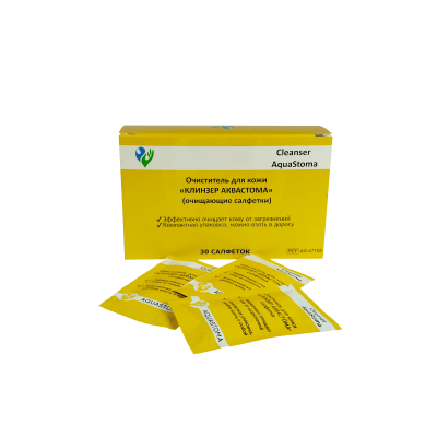 Очиститель для кожи Аквастома Клинзер, салфетки №30